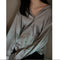 Img 7 - Korean All-Matching Gentle Tops Loose Lapel Long Sleeved Blouse