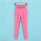 Img 4 - Korean Women High Waist Candy Colors Casual Harem Pants Free Belt