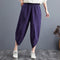 Img 4 - Plus Size Women Pants Cultural Style Cotton Wide Leg All-Matching Art Slim Look Harem Ankle-Length