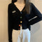 IMG 105 of Korea chicSweet Look Colourful Button V-Neck Long Sleeved Knitted Cardigan Women Outerwear