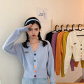 IMG 102 of Korea chicSweet Look Colourful Button V-Neck Long Sleeved Knitted Cardigan Women Outerwear