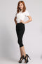 IMG 110 of Women Summer Cropped Pants DSlim Look Slim High Waist Thin Plus Size All-Matching Fold Stretchable Pants