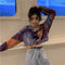IMG 110 of Dye Sweatshirt Women Long Sleeved Korean Loose High Waist Short Tops ins Outerwear