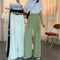 Img 1 - Casual Suits Floor Length Pants Women Summer Korean High Waist Slim Look Thin Straight Drape Loose Wide-legged