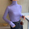 Modal Matching Fitting Ruffle Trendy Sexy Women High Collar T-Shirt