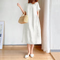 Minimalist Art Loose Slim-Look Dress Women Summer Plus Size Mid-Length Dress