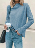 Img 7 - Popular Europe Casual High Collar Solid Colored Long Sleeved Women Pullover
