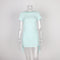 Img 12 - Summer Women Drawstring Fitted Round-Neck Short Sleeve Pencil Dress