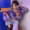 IMG 107 of Dye Sweatshirt Women Long Sleeved Korean Loose High Waist Short Tops ins Outerwear