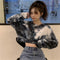 IMG 118 of Dye Sweatshirt Women Long Sleeved Korean Loose High Waist Short Tops ins Outerwear