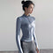 Img 1 - Popular Sporty Women Fitting Yoga Quick Dry Long Sleeved Tops Cardigan Jogging Fitness Jacket