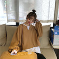 IMG 114 of Trendy False Two-Piece Sweatshirt Women Korean Loose All-Matching Niche Outerwear