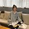 IMG 110 of Trendy False Two-Piece Sweatshirt Women Korean Loose All-Matching Niche Outerwear