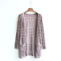 IMG 150 of Women Korean Mid-Length Loose Knitted Cardigan Sweater Tops Outerwear