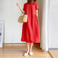 Img 4 - Minimalist Art Loose Slim-Look Dress Women Summer Plus Size Mid-Length Dress
