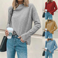 Img 3 - Popular Europe Casual High Collar Solid Colored Long Sleeved Women Pullover