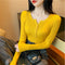 Img 9 - V-Neck Knitted Long Sleeved Solid Colored Slimming Feminine Sweater