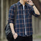 Img 4 - Chequered Long Sleeved Shirt Men Korean Slim Look Trendy Loose Hong Kong Handsome All-Matching Tops Men Shirt