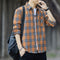 Img 2 - Chequered Long Sleeved Shirt Men Korean Slim Look Trendy Loose Hong Kong Handsome All-Matching Tops Men Shirt