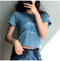 IMG 112 of Short Sleeve T-Shirt Women Summer Korean Popular Embroidery Student Slim Look Tops T-Shirt