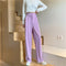 IMG 106 of Plus Size Drape High Waist Wide Leg Pants Women Four Seasons Casual Loose Floor Length Suit Uniform Pants