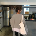IMG 109 of Trendy False Two-Piece Sweatshirt Women Korean Loose All-Matching Niche Outerwear