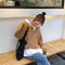 IMG 106 of Trendy False Two-Piece Sweatshirt Women Korean Loose All-Matching Niche Outerwear