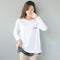 Cotton Long Sleeved T-Shirt Women White Matching Tops Korean Loose Elegant Outerwear