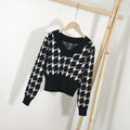 Img 4 - Western V-Neck Pullover Women Outdoor Short Slimming Knitted Tops Pullover