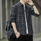 Img 5 - Chequered Long Sleeved Shirt Men Korean Slim Look Trendy Loose Hong Kong Handsome All-Matching Tops Men Shirt