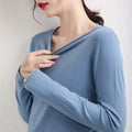 Img 5 - Sweater Women Solid Colored Round-Neck Folded Korean Slim Look Undershirt