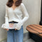 Img 3 - Outdoor Gentle Short Loose Cardigan Women Tops V-Neck Sweater