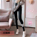 Img 1 - Leggings High Waist Ankle-Length Women Knitted Thin Dark Grey Fitted Outdoor Stretchable Pants