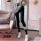 Img 1 - Leggings High Waist Ankle-Length Women Knitted Thin Dark Grey Fitted Outdoor Stretchable Pants