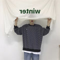 Img 4 - Sweatshirt Women Korean False Two-Piece Striped Thin insStudent Loose Tops