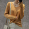 Img 10 - Women V-Neck Short All-Matching Slimming Folded Sweater Pullover