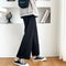 Img 2 - High Waist Straight Pants Culottes Women Korean Loose Wide Leg Ankle-Length All-Matching Casual Pants