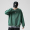 Sweatshirt Round-Neck Long Sleeved Sporty Solid Colored Trendy Loose Student Outerwear