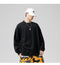 IMG 120 of Sweatshirt Round-Neck Long Sleeved Sporty Solid Colored Trendy Loose Student Outerwear