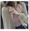 IMG 116 of White Women Sunscreen Knitted Cardigan Thin Loose Lazy Long Sleeved Short Matching Tops Outerwear