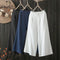 Img 1 - Elastic Waist Cotton Blend Wide Leg Pants Women Thin Loose Plus Size Summer High Line Straight Casual