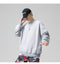 IMG 127 of Sweatshirt Round-Neck Long Sleeved Sporty Solid Colored Trendy Loose Student Outerwear