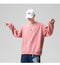 IMG 136 of Sweatshirt Round-Neck Long Sleeved Sporty Solid Colored Trendy Loose Student Outerwear