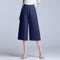 Img 9 - Cotton Blend Cropped Pants Women Summer Loose Wide Leg Straight Casual Pants