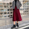 Img 7 - Women A-Line Mid-Length High Waist Black Pleated Skirt