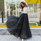 Img 1 - Chiffon Summer Skirt Women Double Layer High Waist Korean Beach Flare Fairy-Look Mesh Dress Skirt