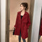 Windbreaker Women Mid-Length Coat Korean All-Matching Loose Suit Collar Casual Thin Outerwear