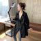 Windbreaker Women Mid-Length Coat Korean All-Matching Loose Suit Collar Casual Thin Outerwear