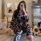 ins Long Sleeved Cardigan Replica Women Pajamas Lapel Silk Loungewear Sets Sleepwear