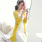 Korean Pocket Loose Thin Long Sleeved See Through Mid-Length Sweater Cardigan Women Outerwear